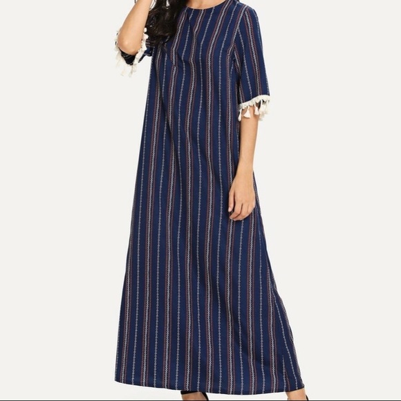 Long navy blue dress - Picture 4 of 5